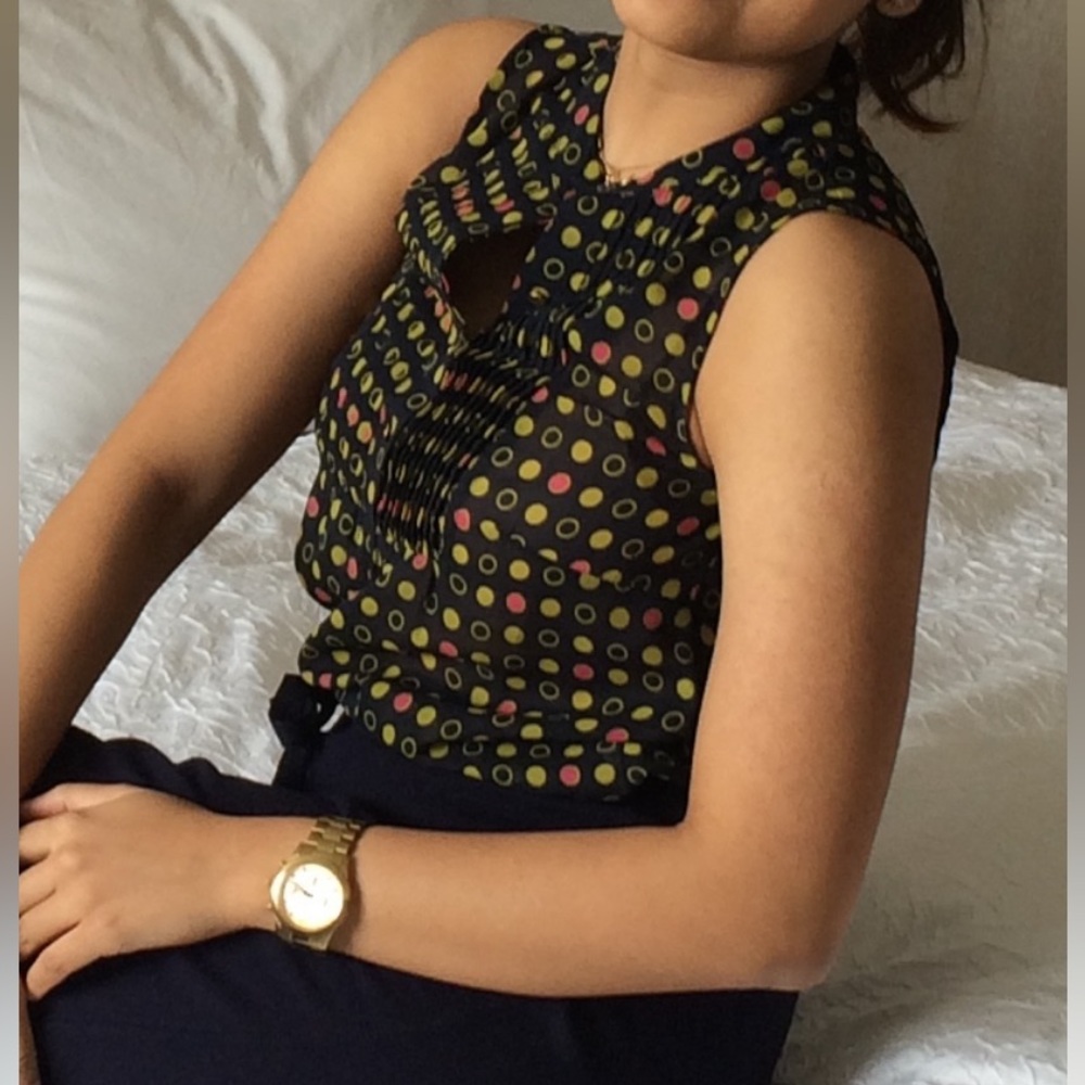Ann Taylor Sleeveless Geometric Print Top (Perfect)